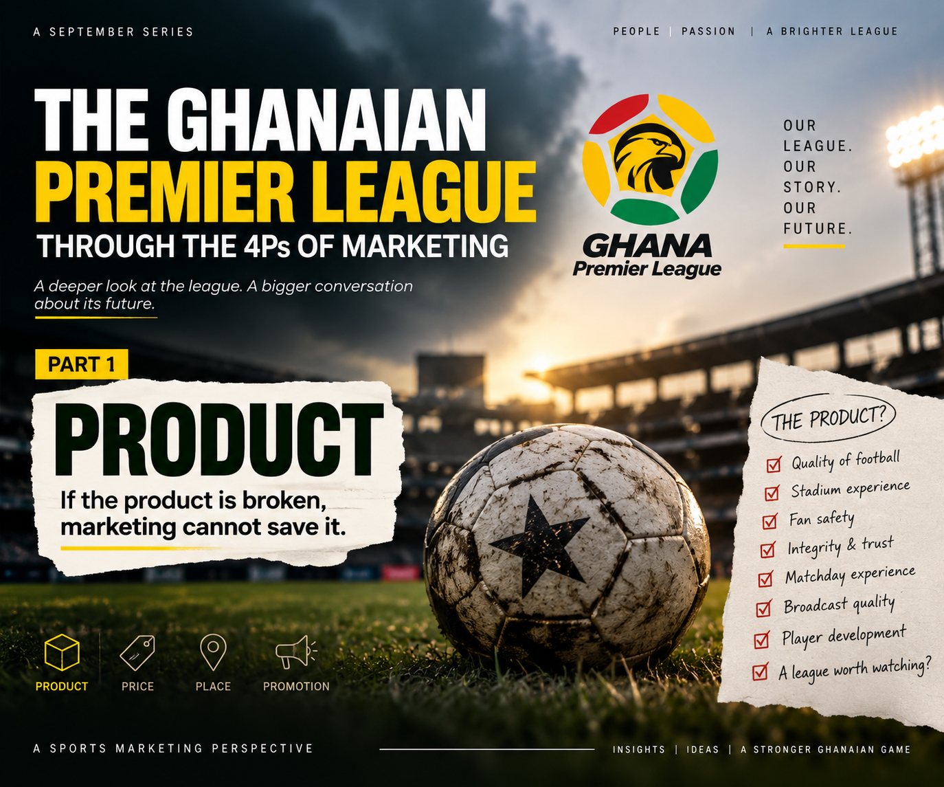 The Ghana Premier League through the 4Ps: PRODUCT, part one of a September series by Wugah Shaddrack Selali